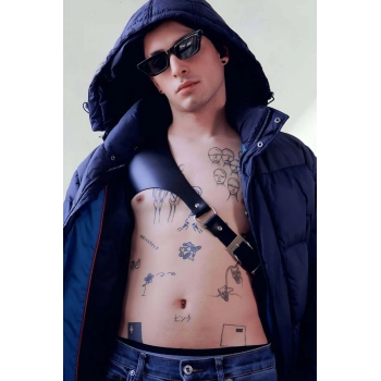 Erkek  Deri Tek Omuz Askılı Harness, Erkek  Deri Aksesuar - Brfm123