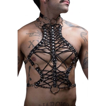 Erkek Lastik Göğüs Harness - Brfm192