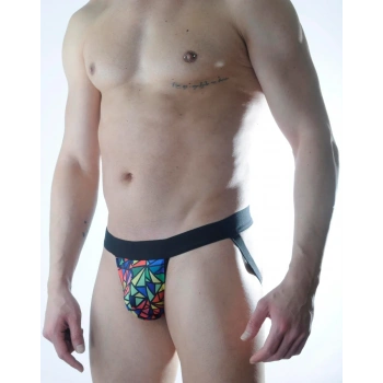 Erkek Renkli Desenli Jockstrap İç Giyim