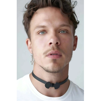 Erkek  Seksi Boyunluk Deri Harness  - Brfm87