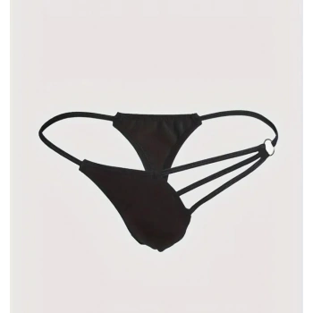 Erkek  Siyah Metalli Tanga İç Giyim