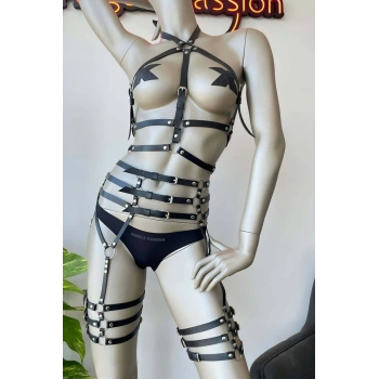 Fantazi Deri İç Giyim Jartiyer Harness - APFT524