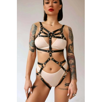 Fantezi Deri Iç Giyim Ve Kelepçe Takım - Brf724