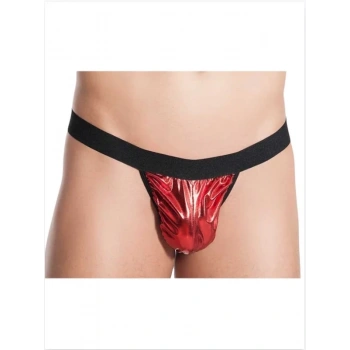 Fantezi Kırmızı Lame Seksi Erkek String - Tanga