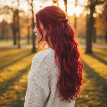 Fiber Sentetik Dalgalı 8 Parça Çıt Çıt - Kızıl