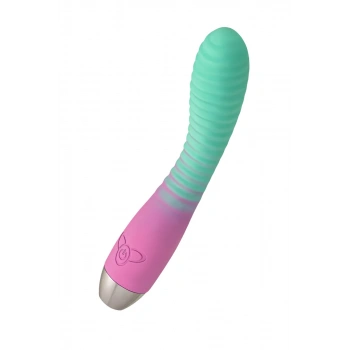 Flovetta Azalia Kavisli Başlıklı Silikon Vibratör – Mint Pembe, 20,5 cm