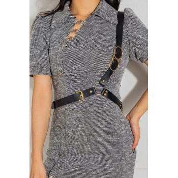 Göğüs Üzeri Tek Askılı Deri Bel Kemeri, Seksi Aksesuar - APFT1183