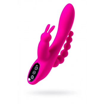 JOS SPANKY Üçlü Vibratör, silikon, pembe, 21 cm