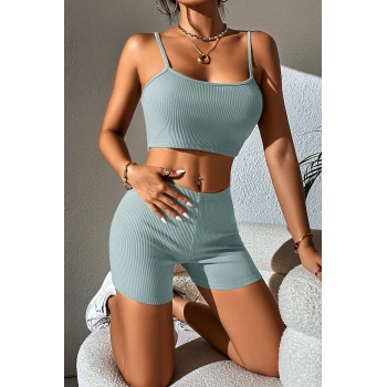 Kadın Açık Mavi Şortlu Kaşkorse Gecelik Takım