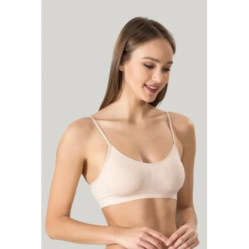 Kadın Ince Askılı Pedli Büstiyer Yarım Atlet Sütyen 3lü Set.
