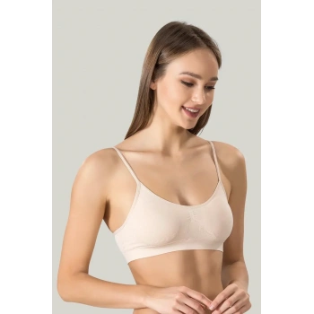 Kadın Ince Askılı Pedli Büstiyer Yarım Atlet Sütyen 3lü Set.
