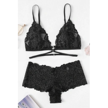 Kadın Siyah Özel Şık Sütyen Külot Takımı