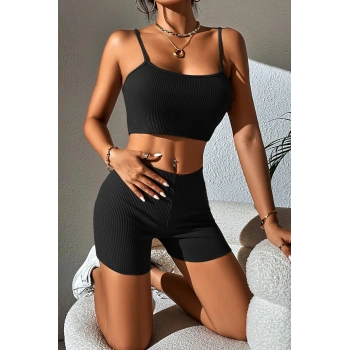 Kadın Siyah Şortlu Kaşkorse Gecelik Takım