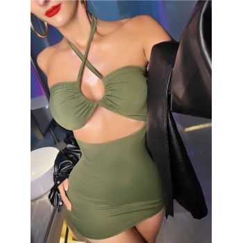 Kadın Yeşil Fantezi Clup Elbisesi 6680