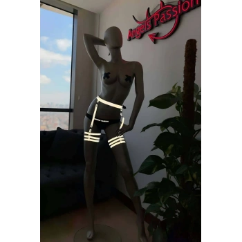 Karanlıkta Işıkla Parlayan Özel Bacak Harness Beyaz Reflektörlü - APFT358