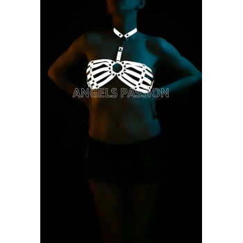 Karanlıkta Parlayan Seksi Reflektörlü Sütyen Harness - APFT224