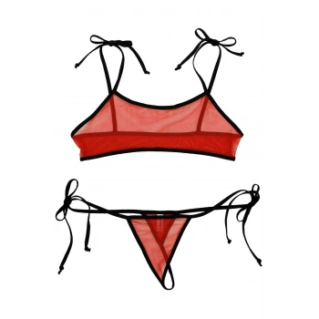 Kırmızı Fantezi Sütyen String Çamaşırı Takımı