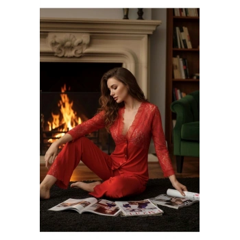 Kırmızı Penye Pijama Takımı - 1570