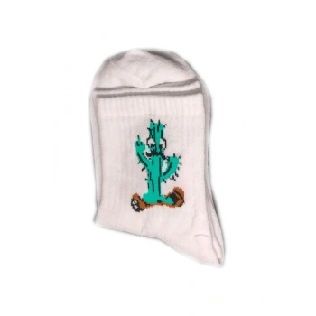 Kolej Kız Kaktüs Desenli Çorap