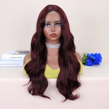 Koyu Kızıl Kahve Tül Peruk