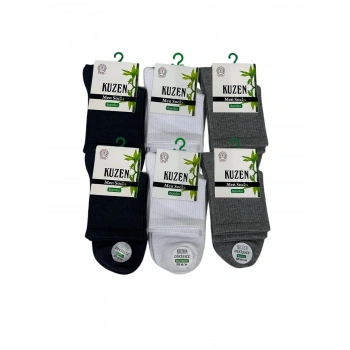 Kuzen Dikişsiz Yarım Konç Bambu Erkek Çorap 12 Adet