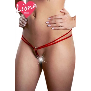 Lastikli Kırmızı Bayan Seksi Tanga