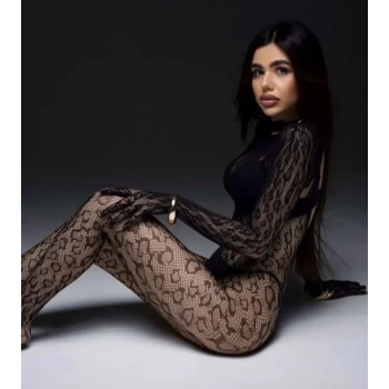 Leopar Desen Vücut Çorabı