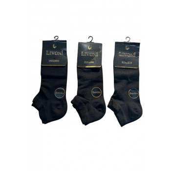 Livoni Dikişsiz Bambu Erkek Patik Çorap 3 Adet