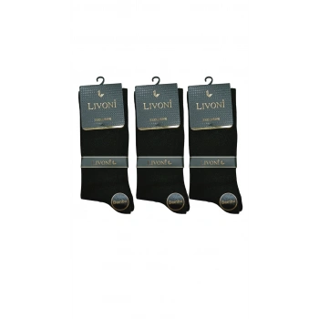 Livoni Dikişsiz Bambu Erkek  Soket Çorap 3 Adet