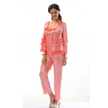 Nar Çiçeği Saten Pijama Takımı - 1413