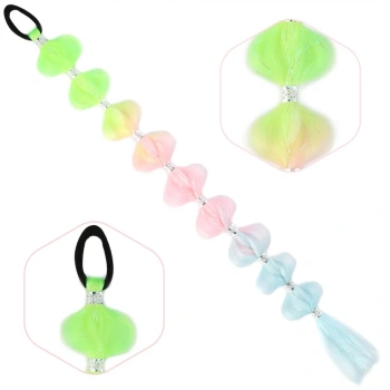 Örgülü Simli Aksesuarlı Lastikli At Kuyruğu - ACM27