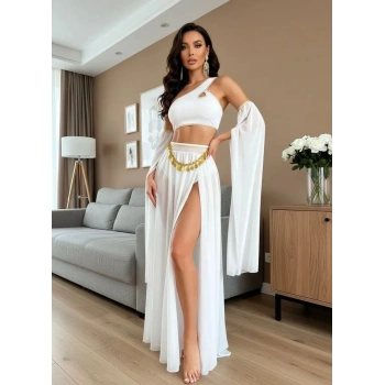Özel Tasarım Kadın Beyaz Fantezi Harem Kostüm
