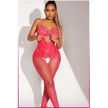 Pembe Fantezi Kadın Seksi  Vücut Çorabı