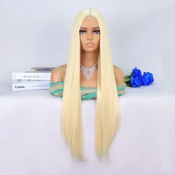 Platin Sarısı Ekstra Uzun Tül Peruk