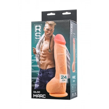 RealStick Elite Marc Vantuzlu yapay penis, TPR, çıplak, 24 cm