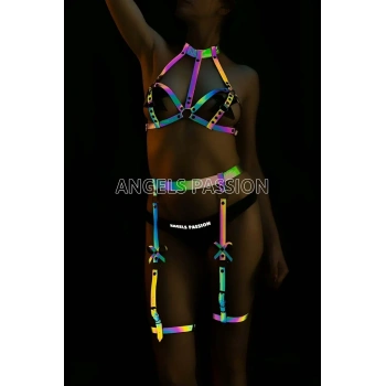 Reflektörlü Özel Tasarım Seksi Harness Jartiyer Takım