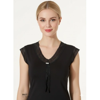 Şahinler Dantelli Taşlı Yarım Kol Atlet B637