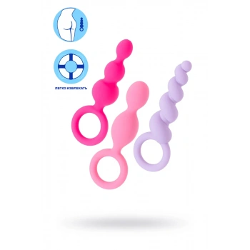 Satisfyer Booty Call (set of 3) Anal Plug Seti, silikon, çeşitli, 13,5 cm