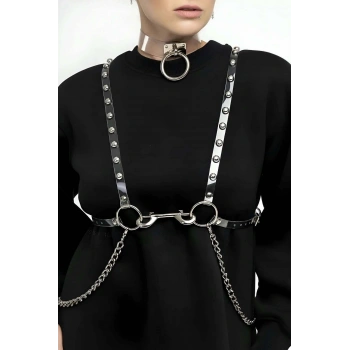 Şık - Şeffaf Kemer Ve Choker Takım - Brf826