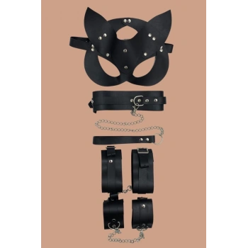 Siyah 4lü Maske ,tasma,kelepce Harness Set