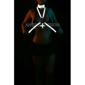 Tasma Detaylı Seksi Göğüs Üzeri Reflektörlü Harness - APFT404