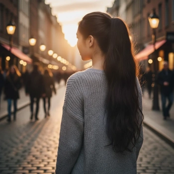 Tokalı Dalgalı At Kuyruğu - Kahverengi