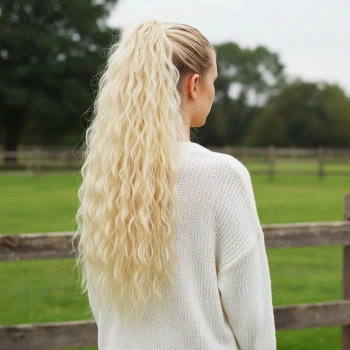 Tokalı Kabarık Dalgalı At Kuyruğu - Açık Platin