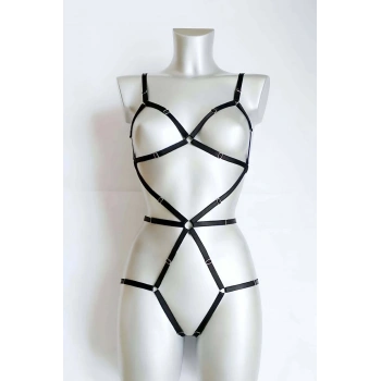 Vücudu Seksi Gösteren Lastik Harness - Brf371
