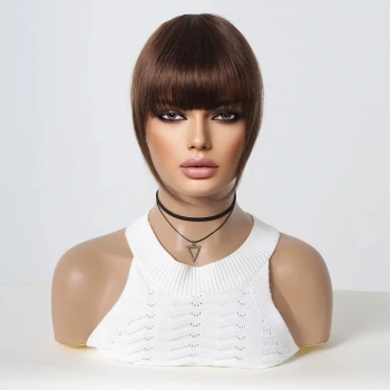 Yoğun Gerçek Saç Perçem - Kahverengi