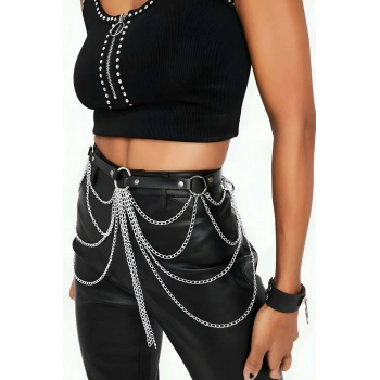 Zincir Detaylı Şık Deri Harness Kemer - Brf512