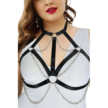 Zincirli Lastik Göğüs Harness - Brf818