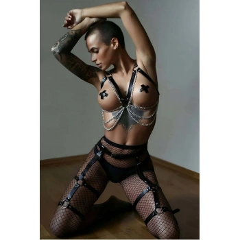 Zincirli Seksi Jartiyer Harness Takım - APFT497