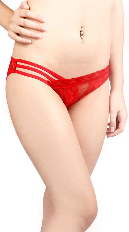 Kırmızı Şerit Detaylı Seksi Külot Tm1139