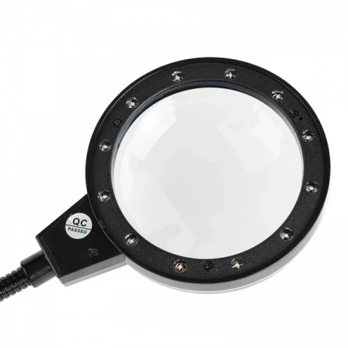 12 Led Clipsli Işıklı Büyüteç Işıklı Masa Lambası Çalışma Lambası